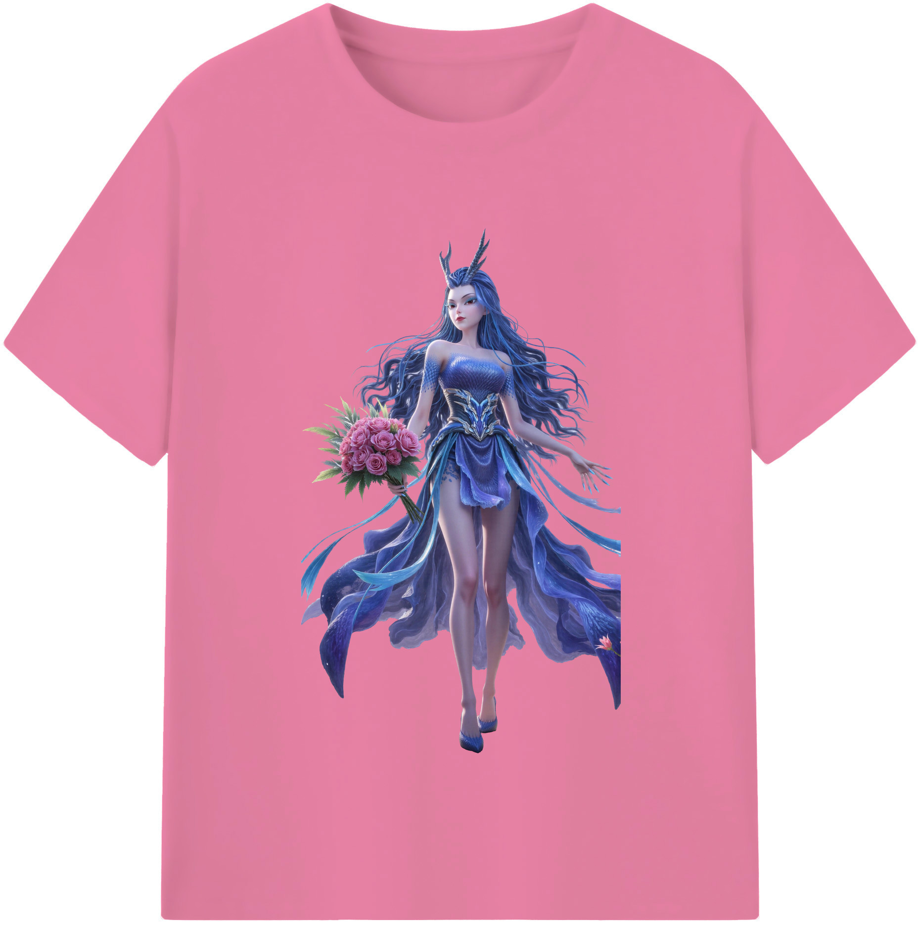 （画像用） Ne Zha 2 ナタ 魔童の大暴れ 綿100％半袖Tシャツ（フロントプリント）
